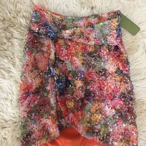 Colorful sequined skirt